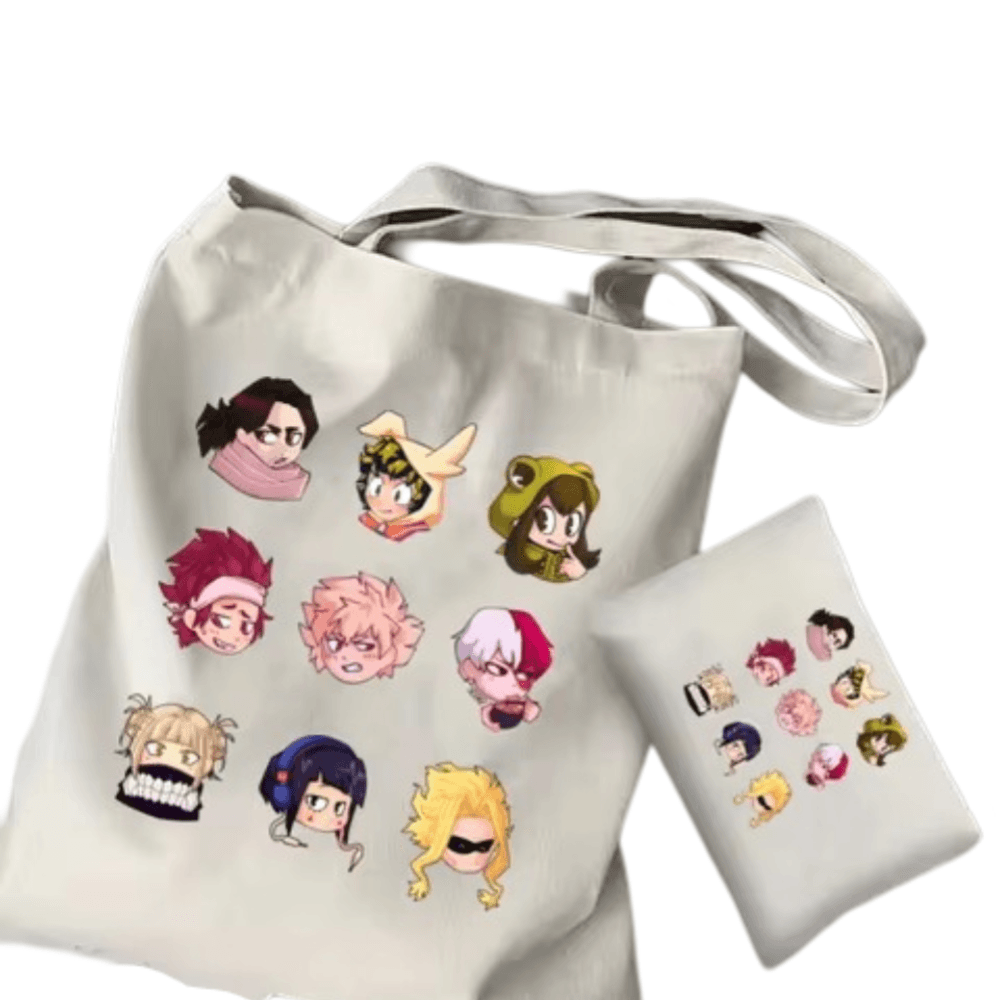2Pcs My Hero Academia Character Anime Tote Bag Set