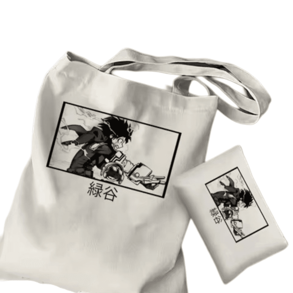2Pcs Anime Izuku Midoriya Tote Bag Set