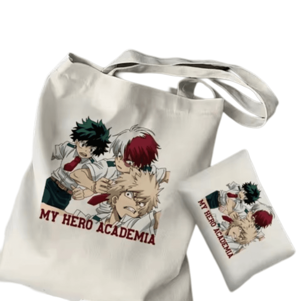 2Pcs My Hero Academia Anime Character Tote Bag Set