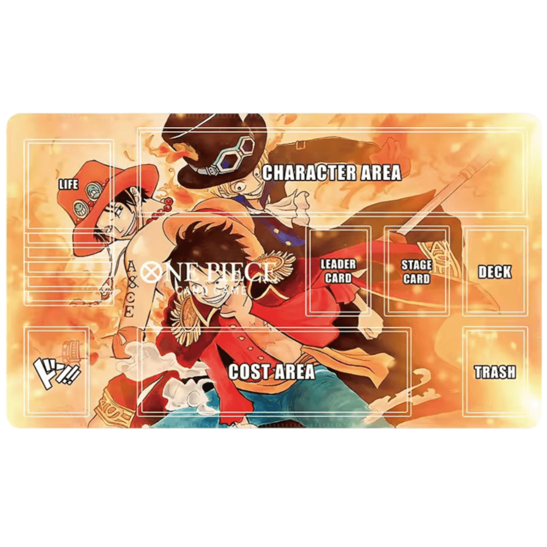 Anime One Piece Luffy And Sabo With Portgas D. Ace Trading Card Game Mat