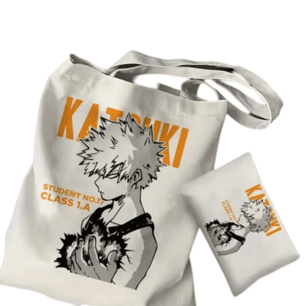 2Pcs Katsuki Bakugo Anime Tote Bag Set