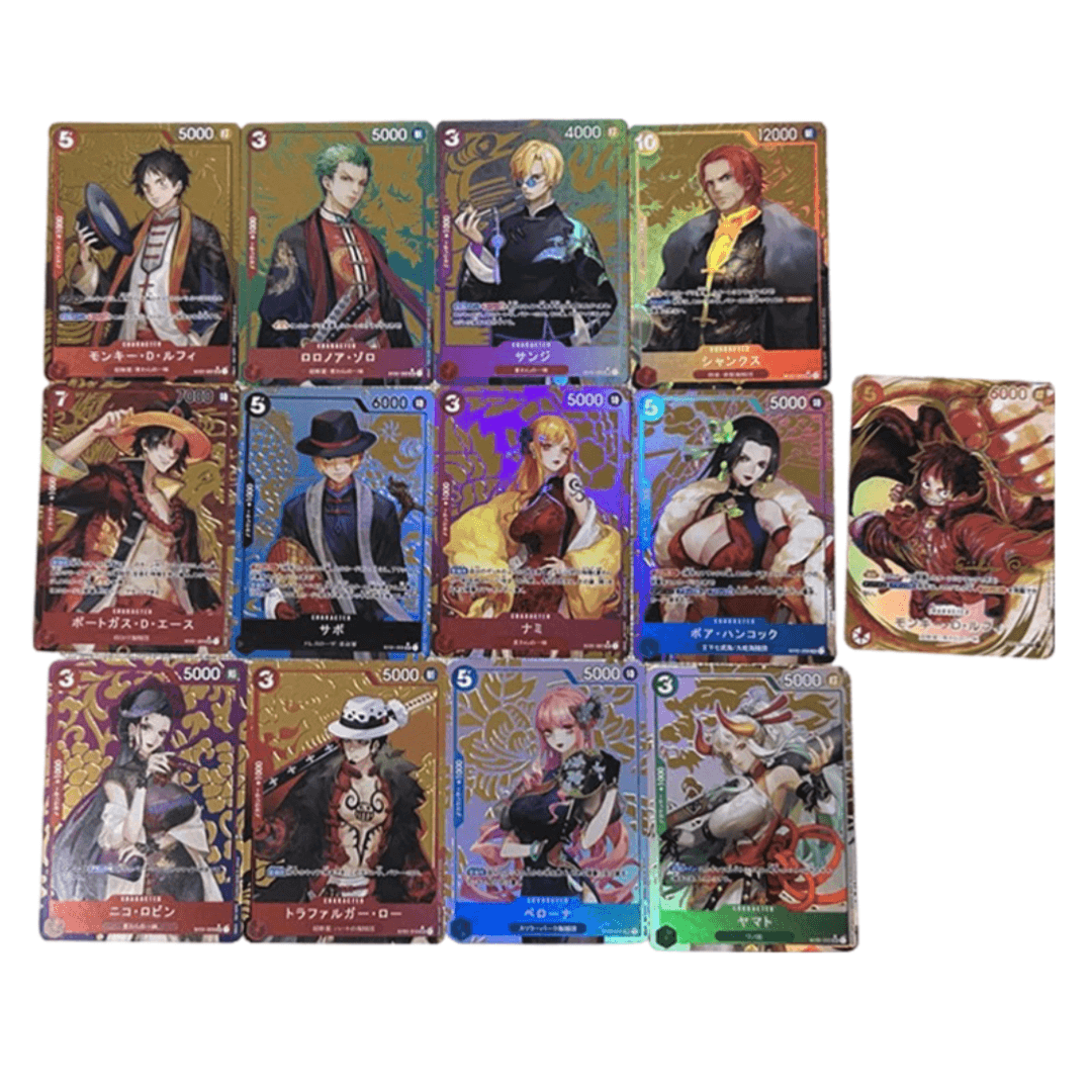 13Pcs/set One Piece Colorful Flash Playing Card