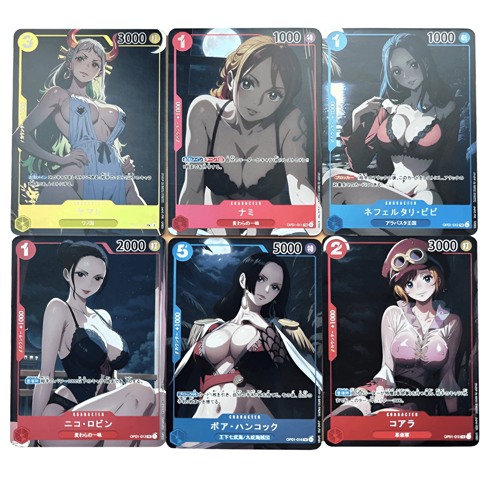 6Pcs/set One Piece Anime Yamato Nami Boa Hancock Vivi Collection Cards