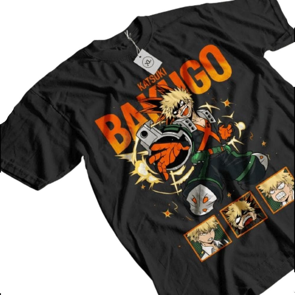 Anime My Hero Academia Katsuki Bakugo Printed T-Shirt