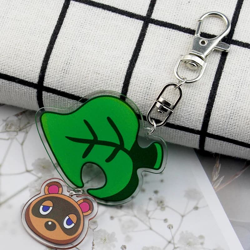 Anime Animal Crossing Tom Nook Leaf Keychain Pendant — detail 1