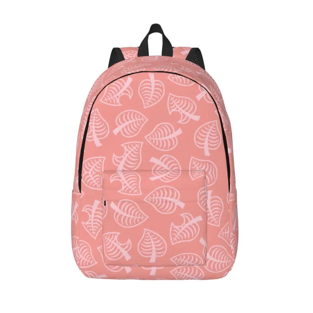 Anime Animal Crossing Pink Leaf Pattern Backpack — detail 1