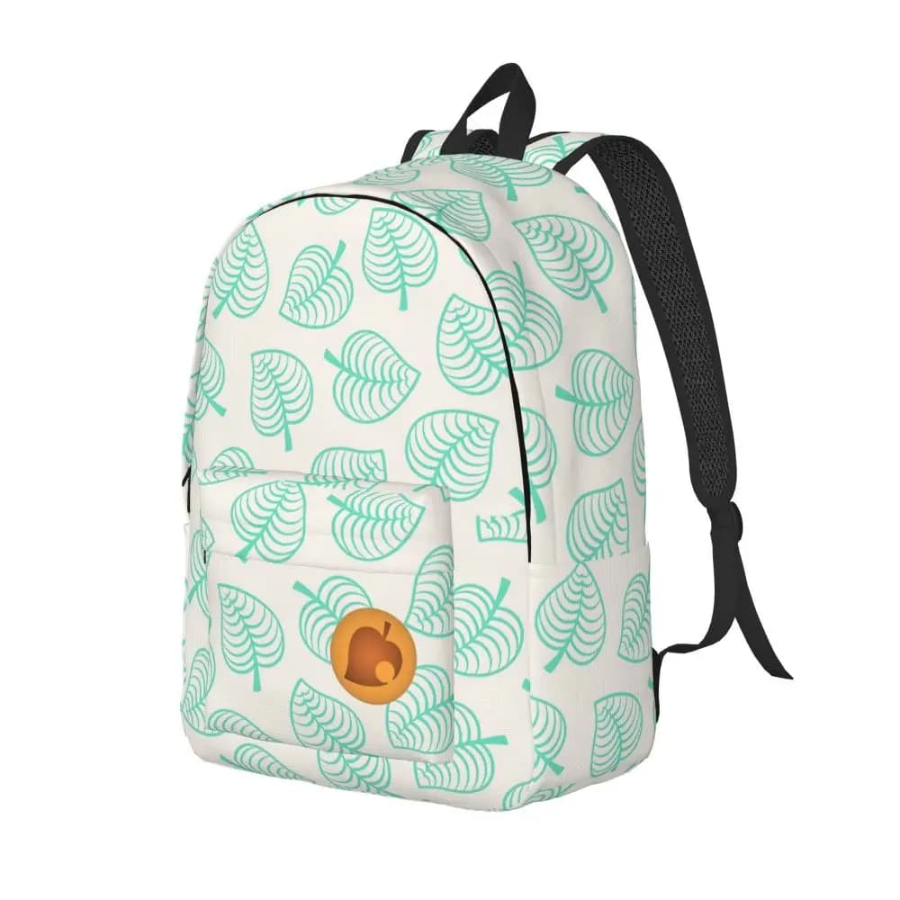 Anime Animal Crossing White Leaf Pattern Backpack — detail 2