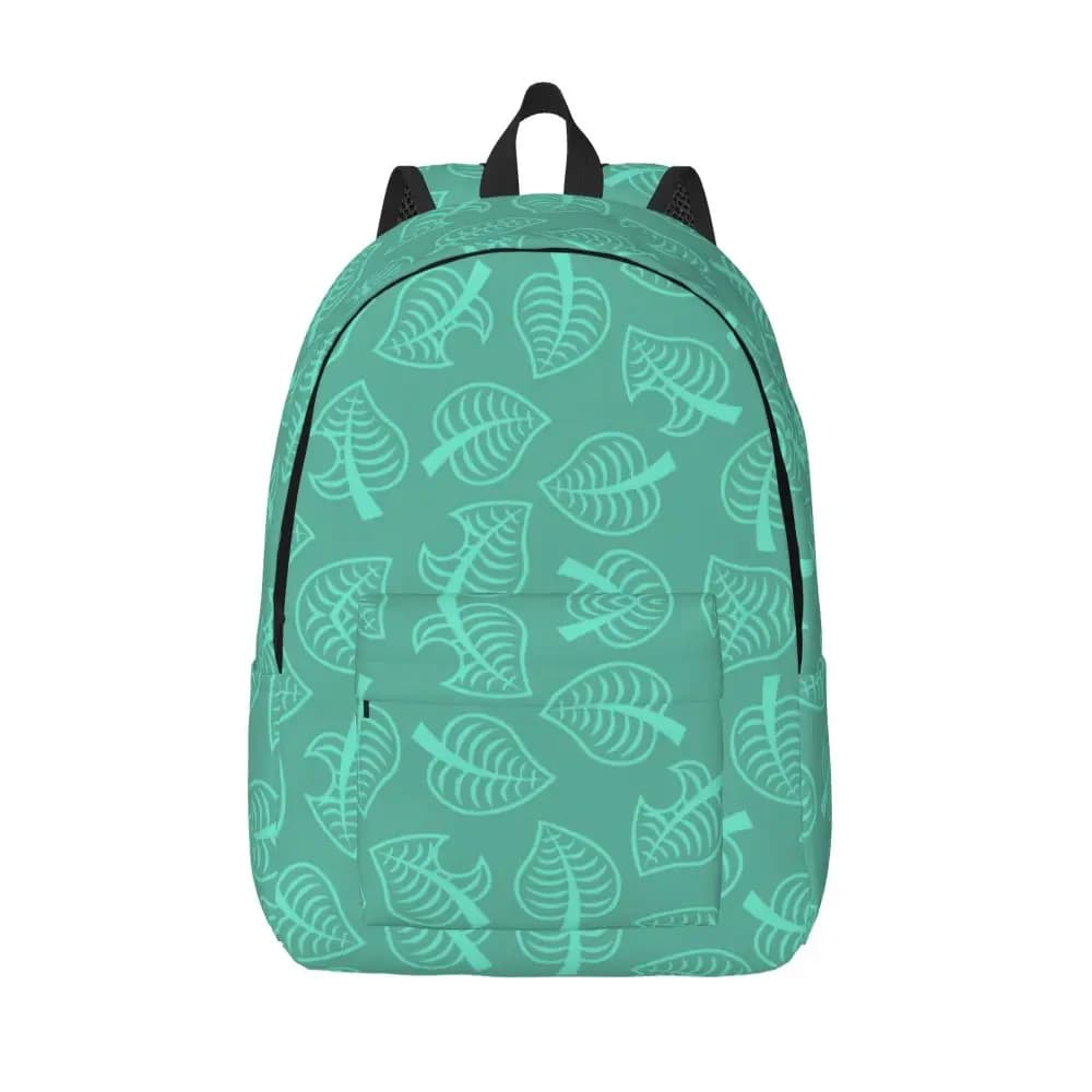 Anime Animal Crossing Green Leaf Pattern Backpack — detail 1