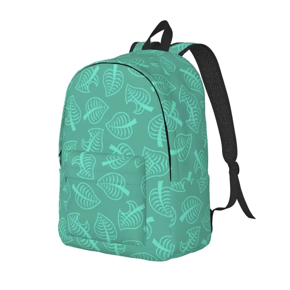 Anime Animal Crossing Green Leaf Pattern Backpack — detail 2