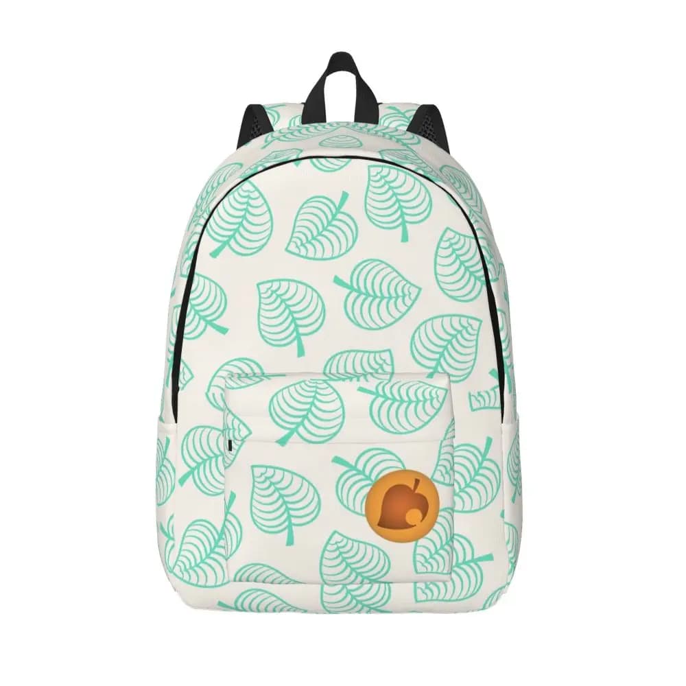 Anime Animal Crossing White Leaf Pattern Backpack — detail 1