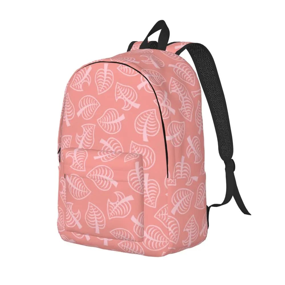 Anime Animal Crossing Pink Leaf Pattern Backpack — detail 2