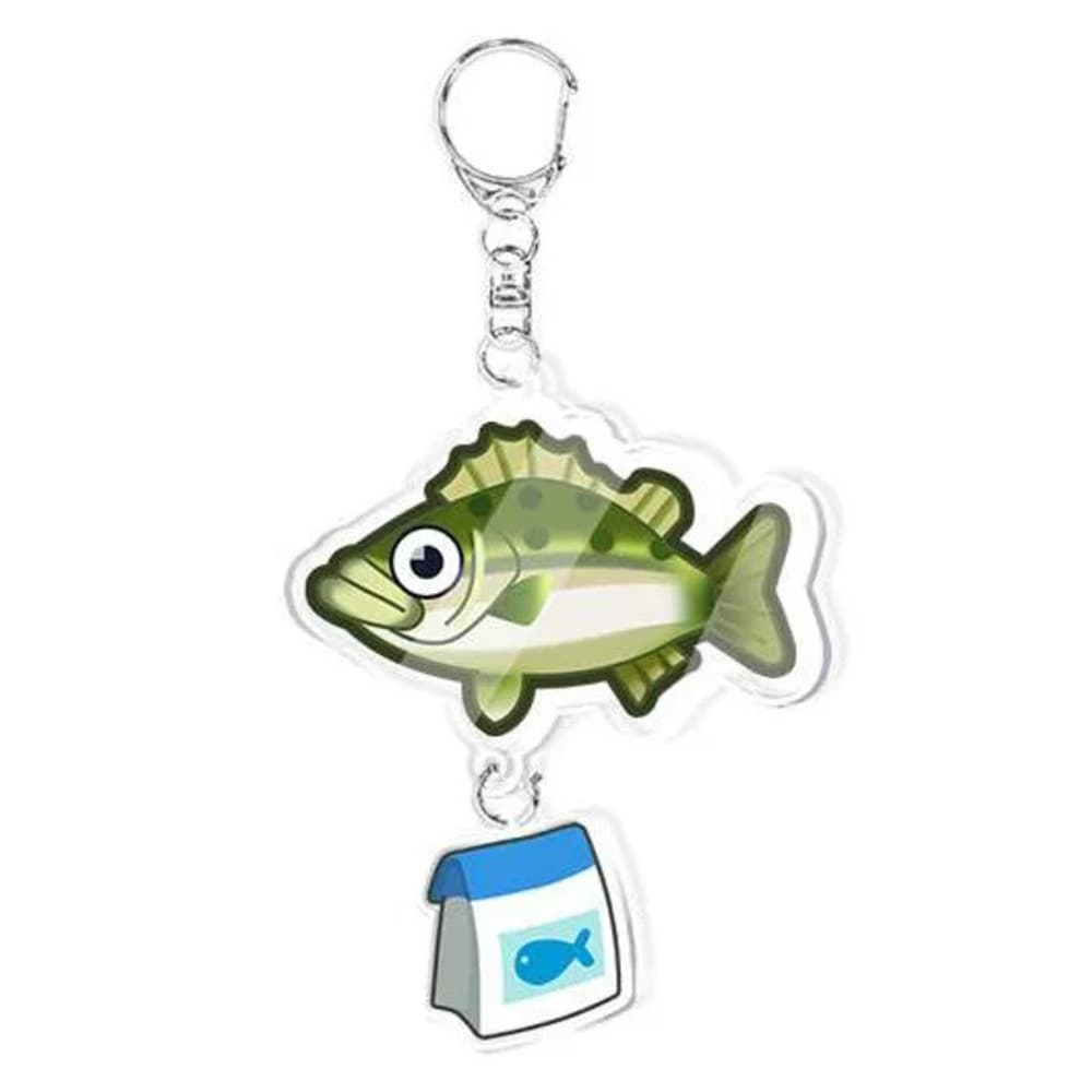 Anime Animal Crossing: New Horizons Sea Bass Fish Acrylic Keychain
