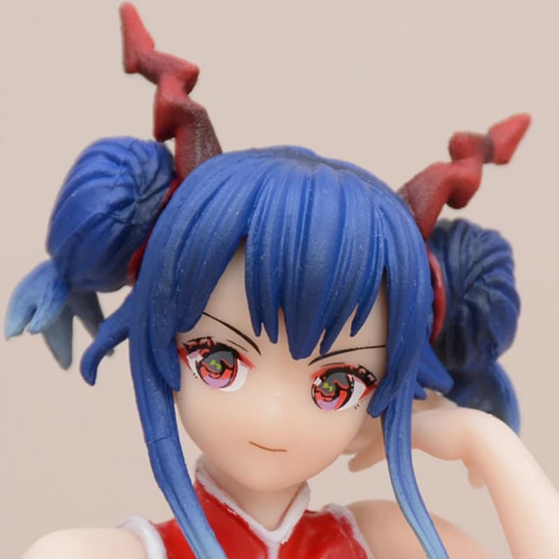 17cm Anime Arknights Ch'en Lungmen Red Sitting Action Figure Toy — detail 1