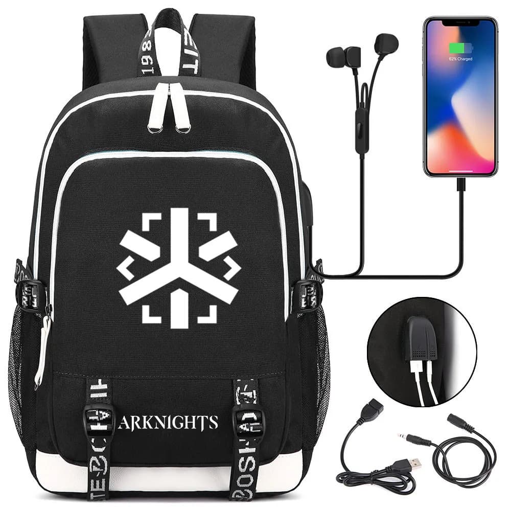 Anime Arknights Medic USB Charging Backpack