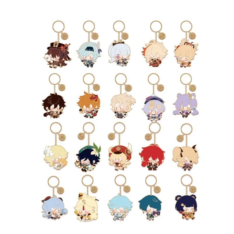 Sunsyea Genshin Impact Official Merch miHoYo Original Authentic Q Version Metal Keychain Pendant Kazuha Raiden Shogun Kokomi