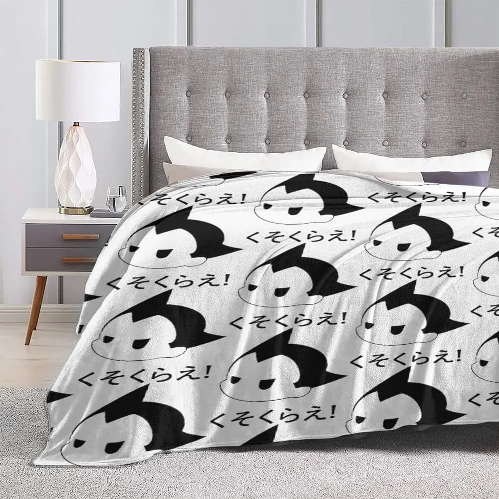 Anime Astro Boy Printed White Warm Blanket — detail 1