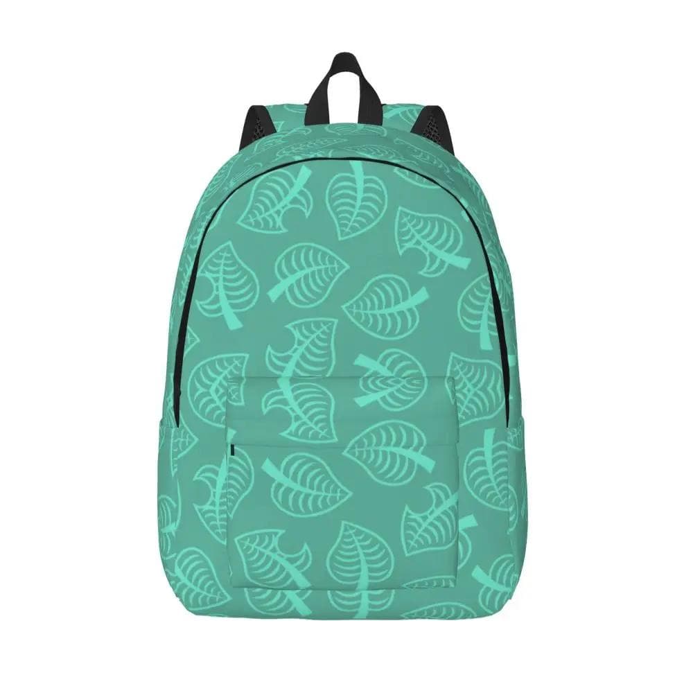 Anime Animal Crossing Green Leaf Pattern Backpack