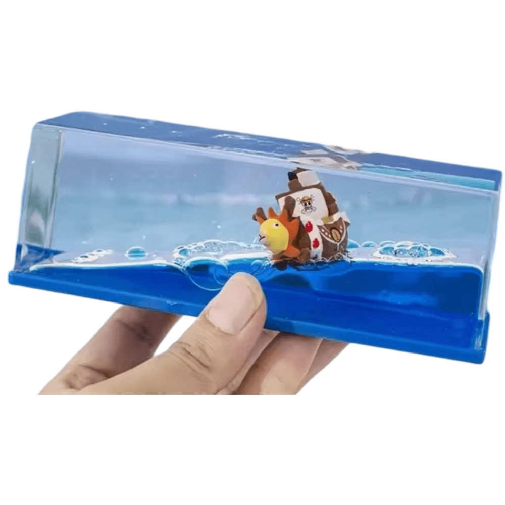 One Piece Anime Hourglass Liquid Boat Toy