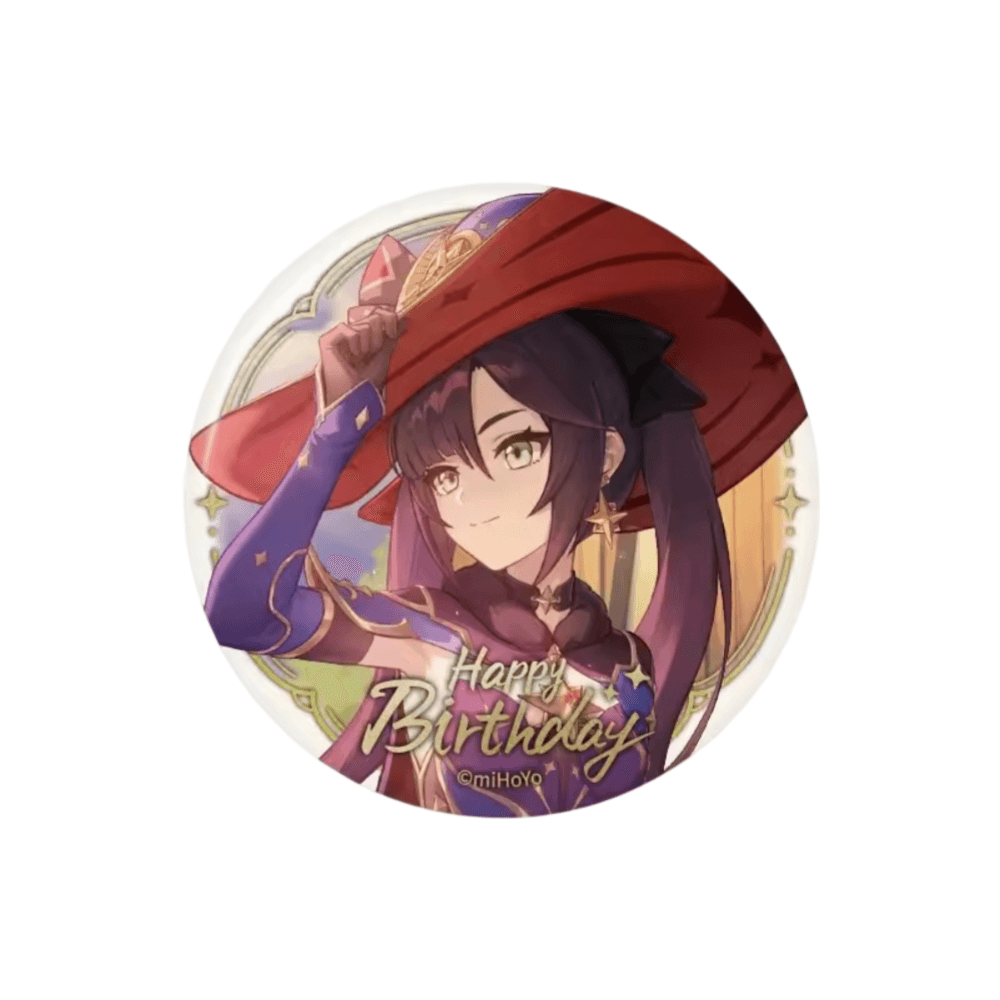 Anime Genshin Impact Mona Happy Birthday Badge