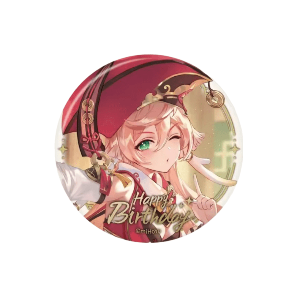 Anime Genshin Impact Yanfei Happy Birthday Print Badge