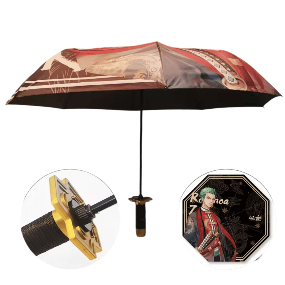 One Piece Anime Roronoa Zoro Three Fold Umbrella