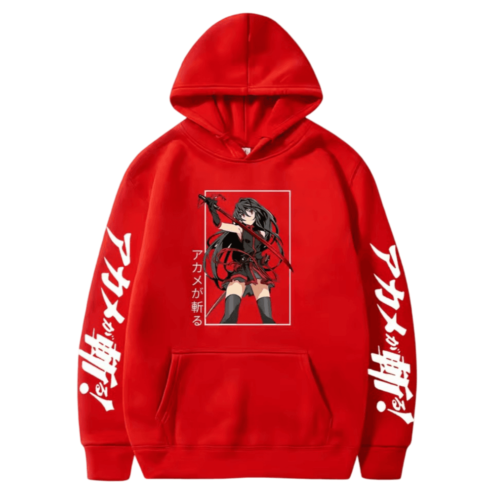 Anime Akame Ga Kill Red Color Hoodie