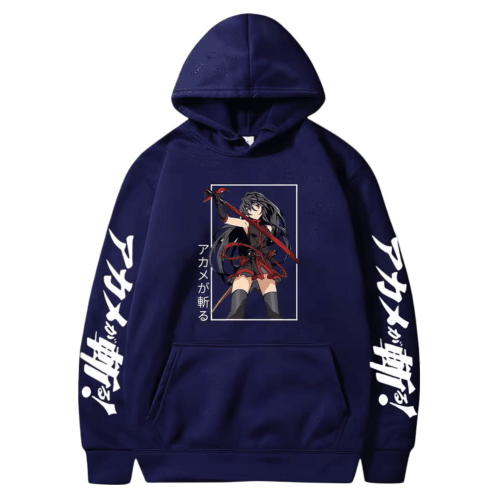 Anime Akame Ga Kill Blue Color Hoodie