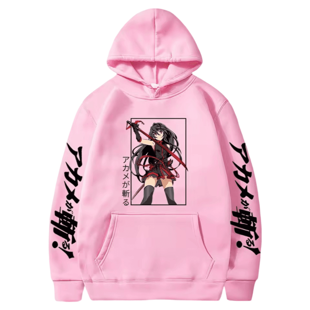 Anime Akame Ga Kill Pink Color Hoodie