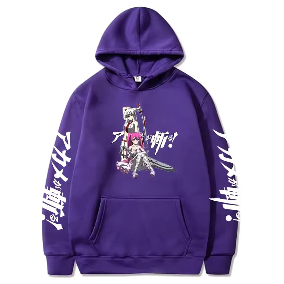 Anime Akame Ga Kill Esdeath With Mine Purple Color Hoodie — detail 1