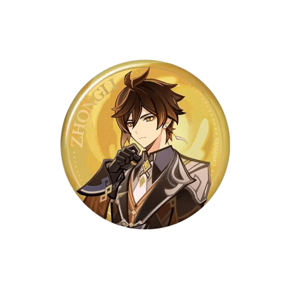 Anime Genshin Impact Zhongli Tinplate Badge