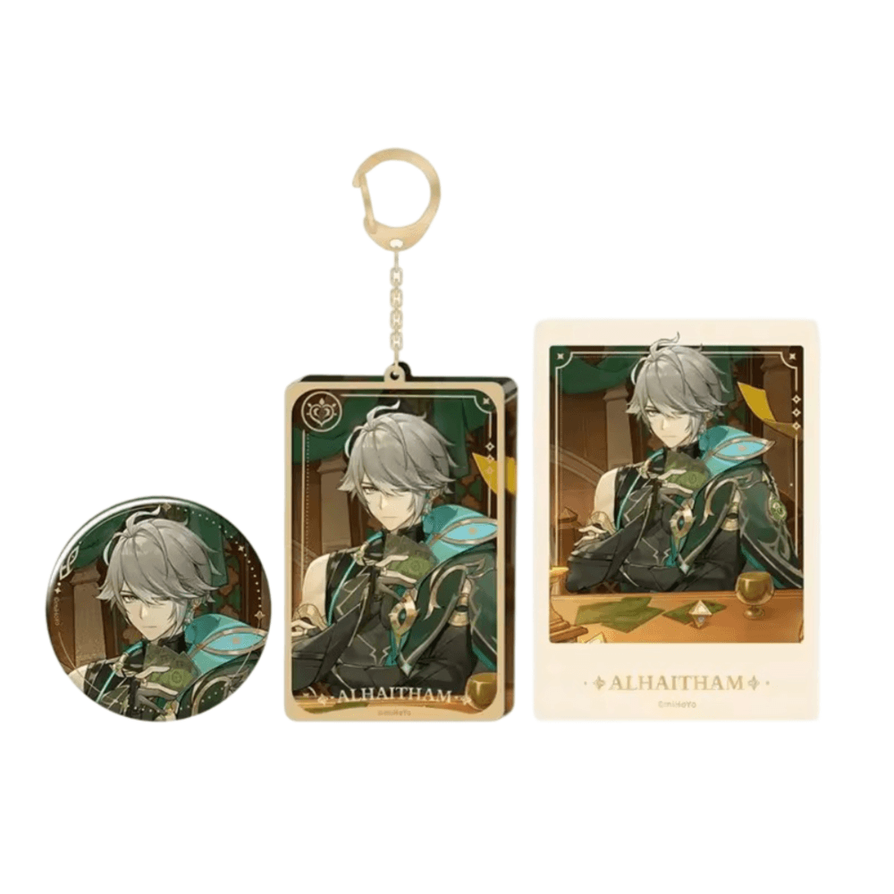 Anime Genshin Impact Alhaitham Badge Acrylic Pendant Set