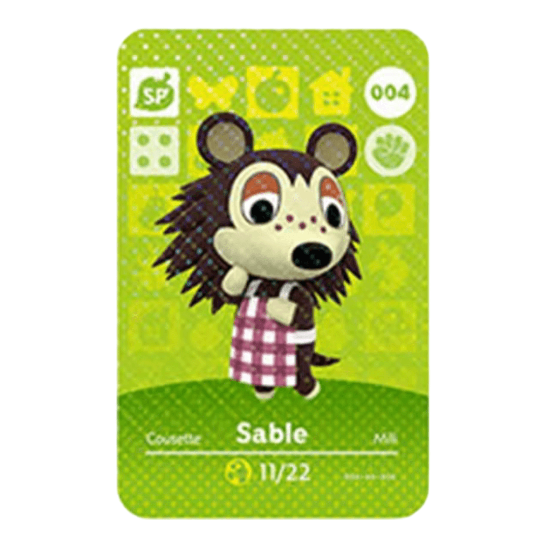 Anime Animal Crossing Sable Amiibo Card