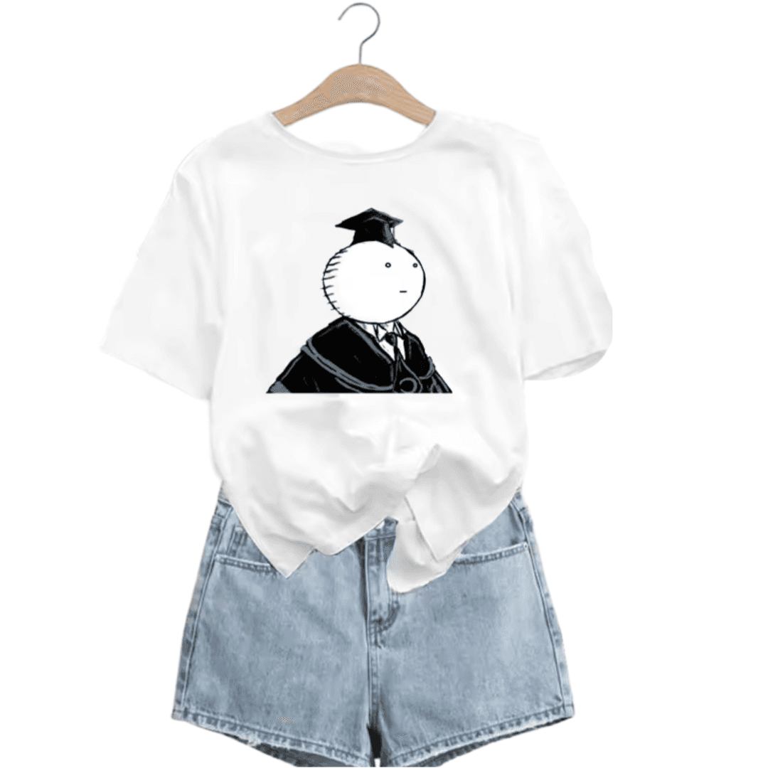 Anime Assassination Classroom Koro-sensei Printed White T-Shirt