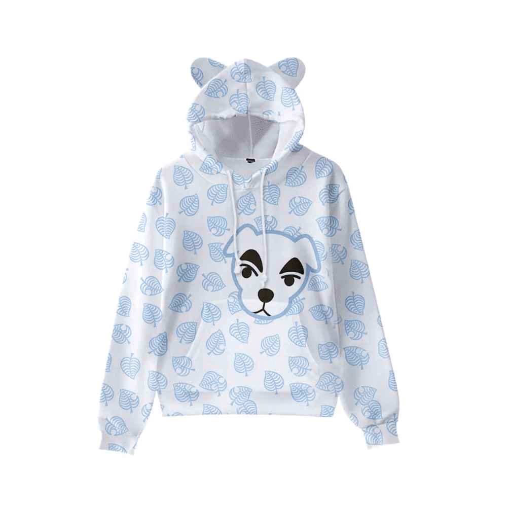 Anime Animal Crossing K.K. Slider Printed Cat Ears Casual Hoodie