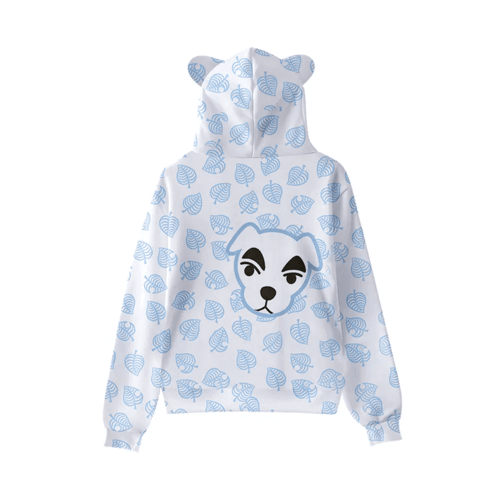 Anime Animal Crossing K.K. Slider Printed Cat Ears Casual Hoodie — detail 1