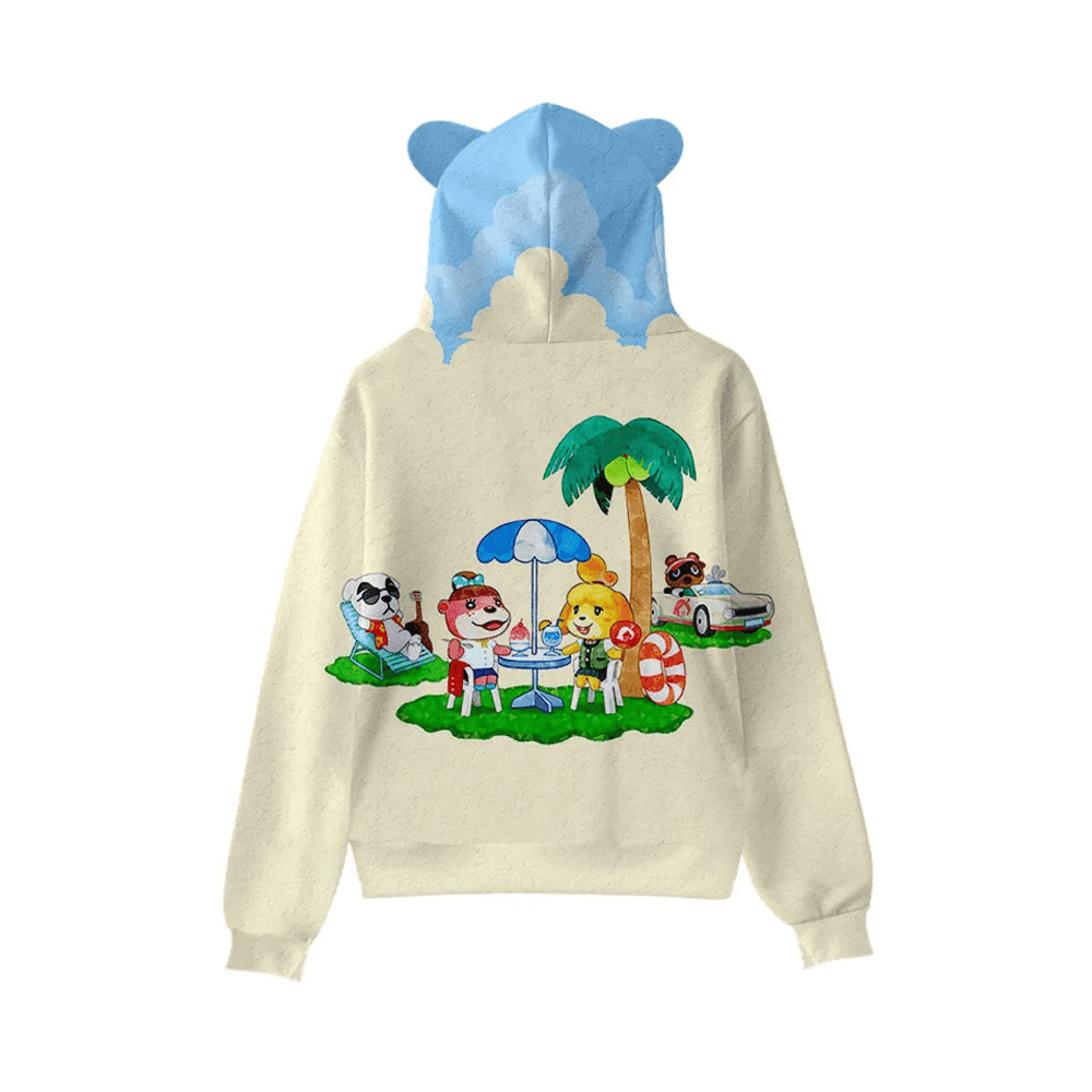 Crossing Anime Animal Characters Cat Ears Casual Hoodie — detail 1