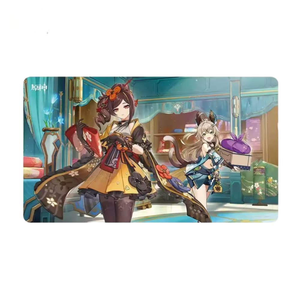 Anime Genshin Impact Chiori And Kirara Mouse Pad