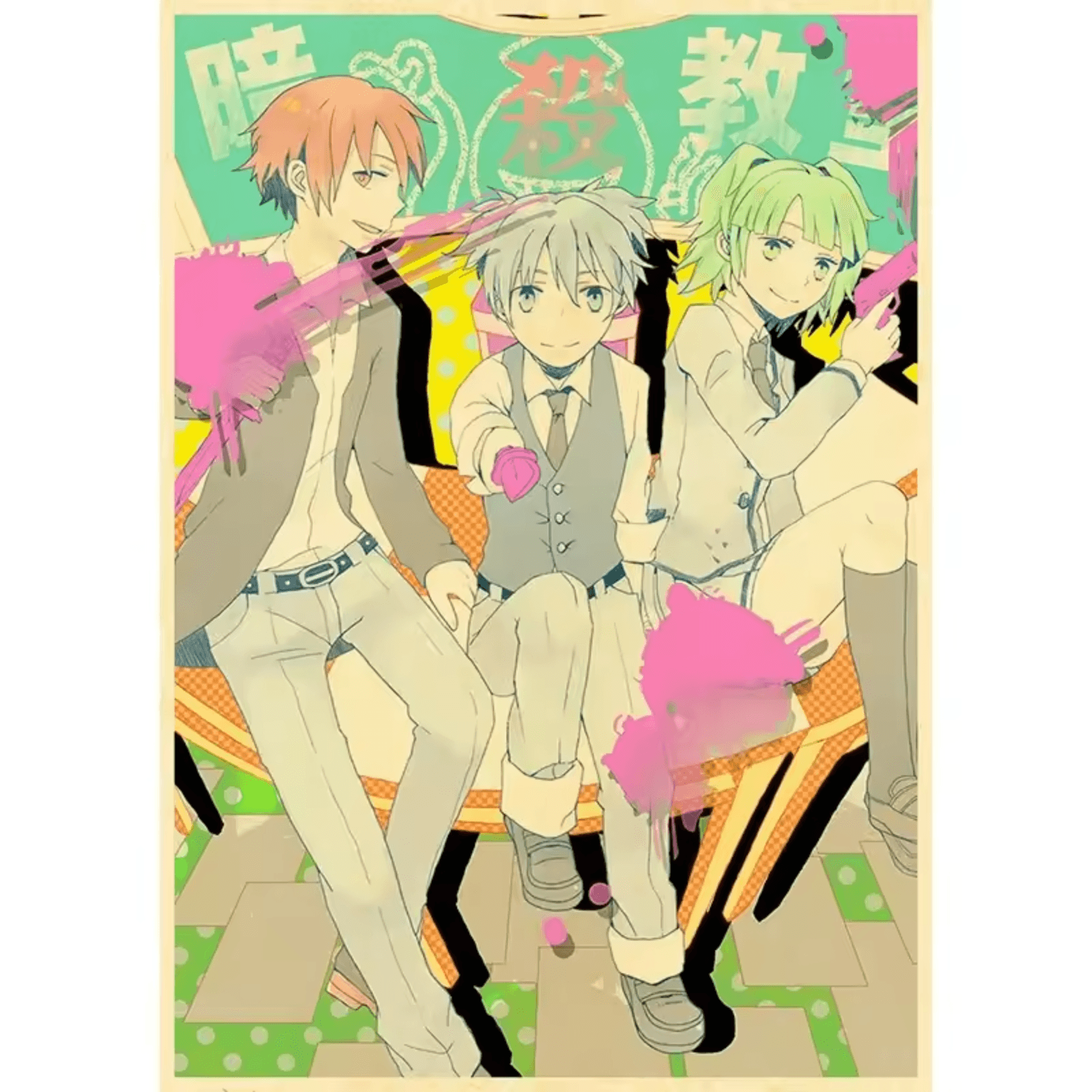 Anime Assassination Classroom Karma Akabane And Nagisa Shiota With Kaede Kayano Poster Wall Art