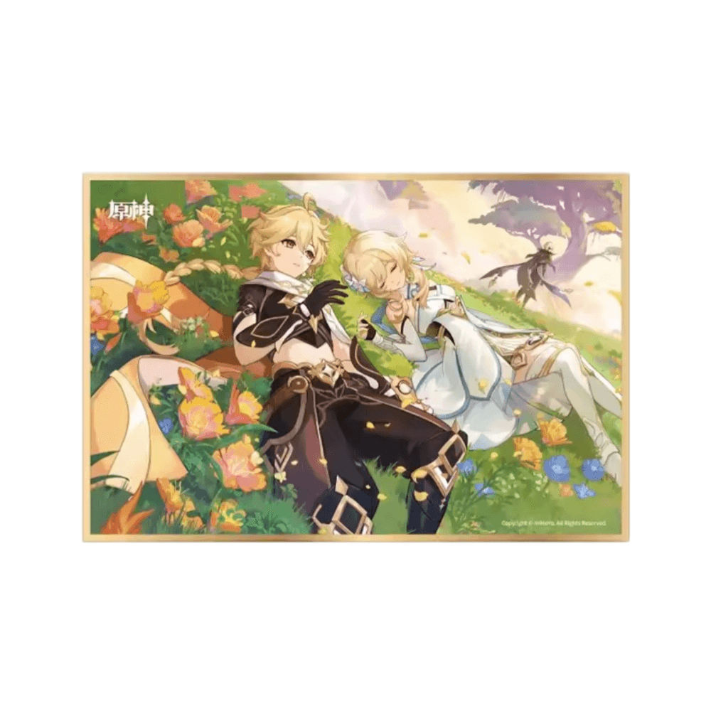 Anime Genshin Impact Lumine And Aether Colored Paper