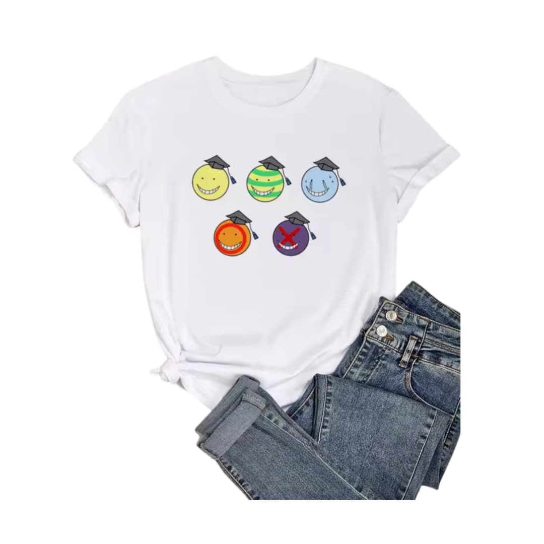 Anime Assassination Classroom Koro-Sensei Forms White T-Shirt