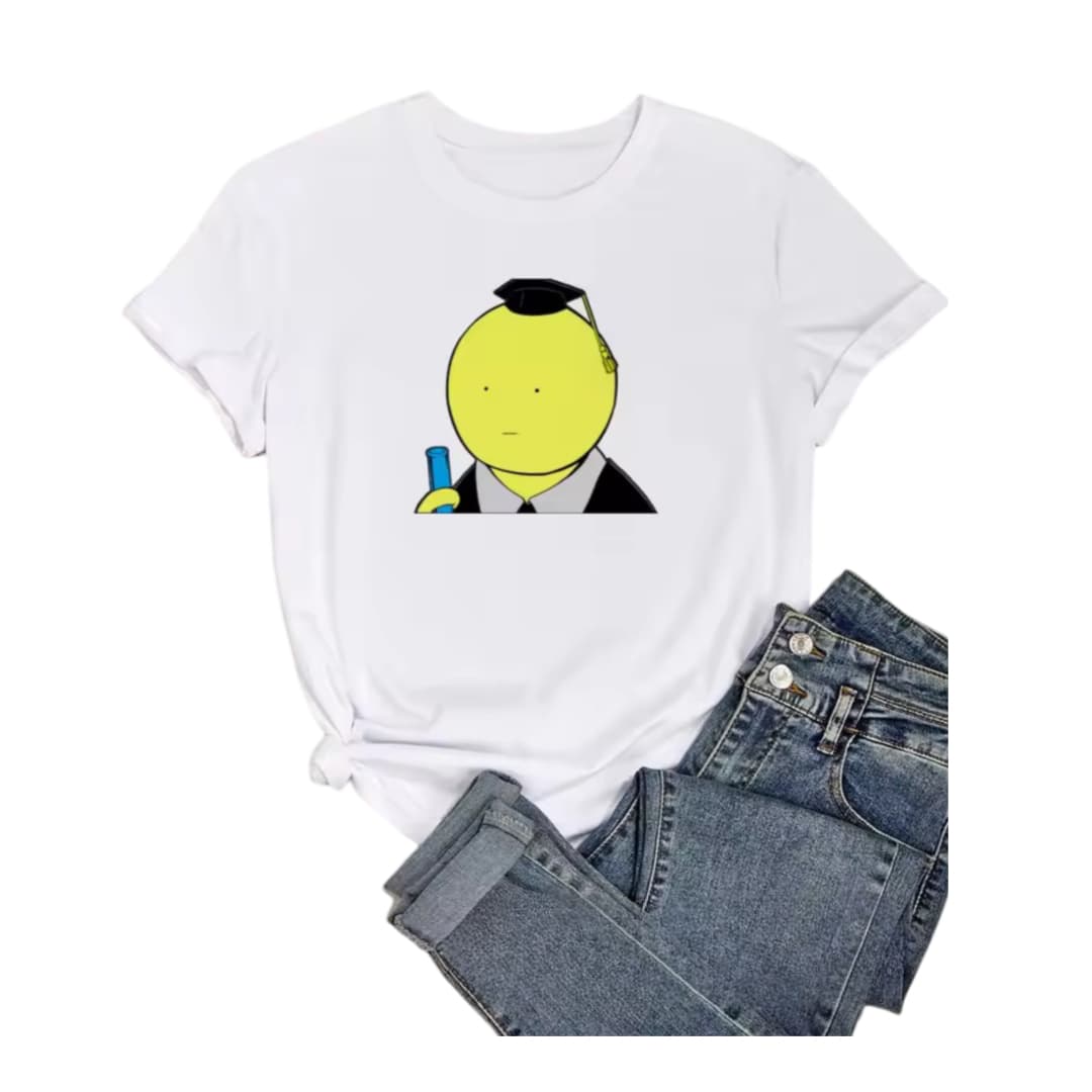 Assassination Classroom Anime Koro-Sensei White T-Shirt For Girls