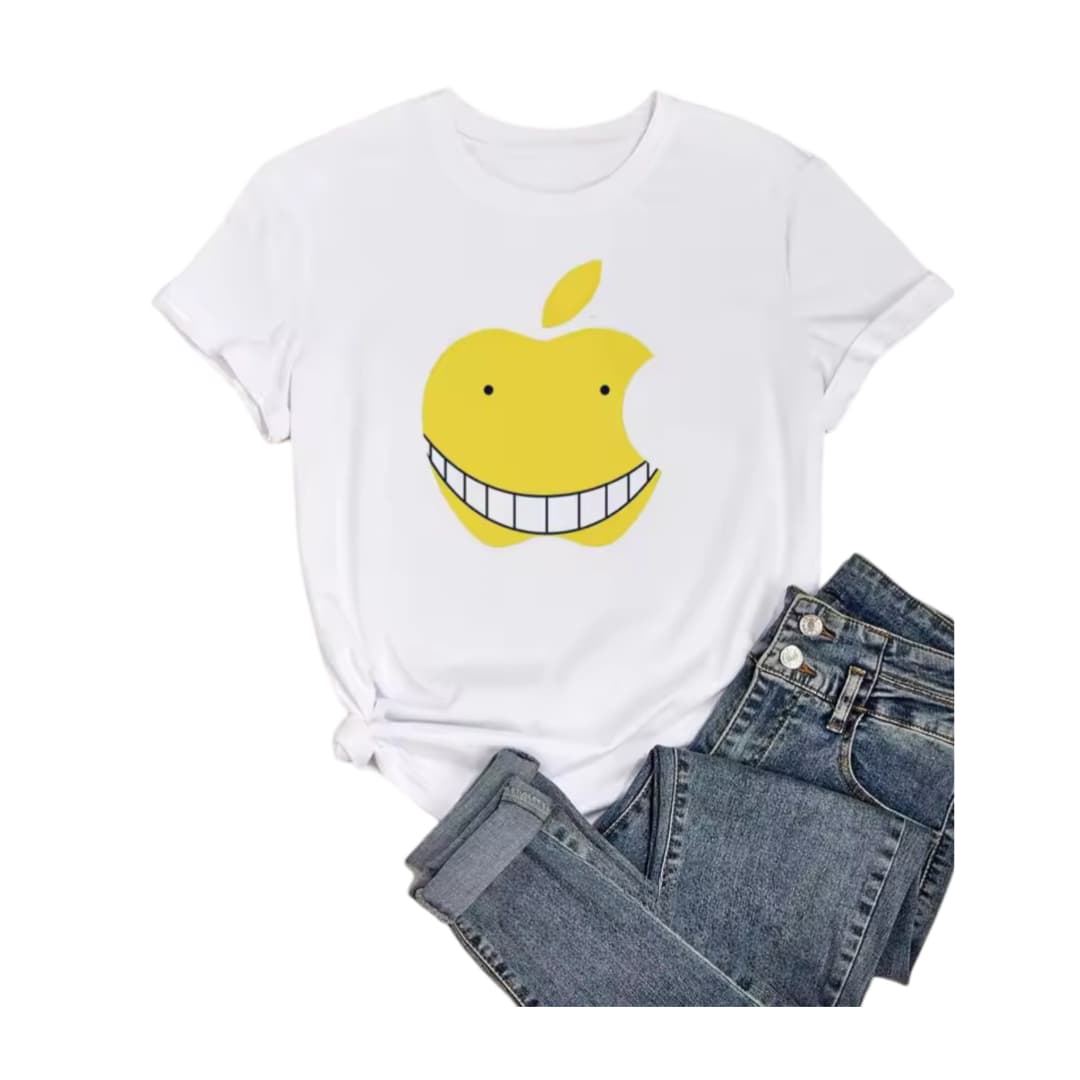Anime Assassination Classroom Smiley Face Koro-Sensei White T-Shirt