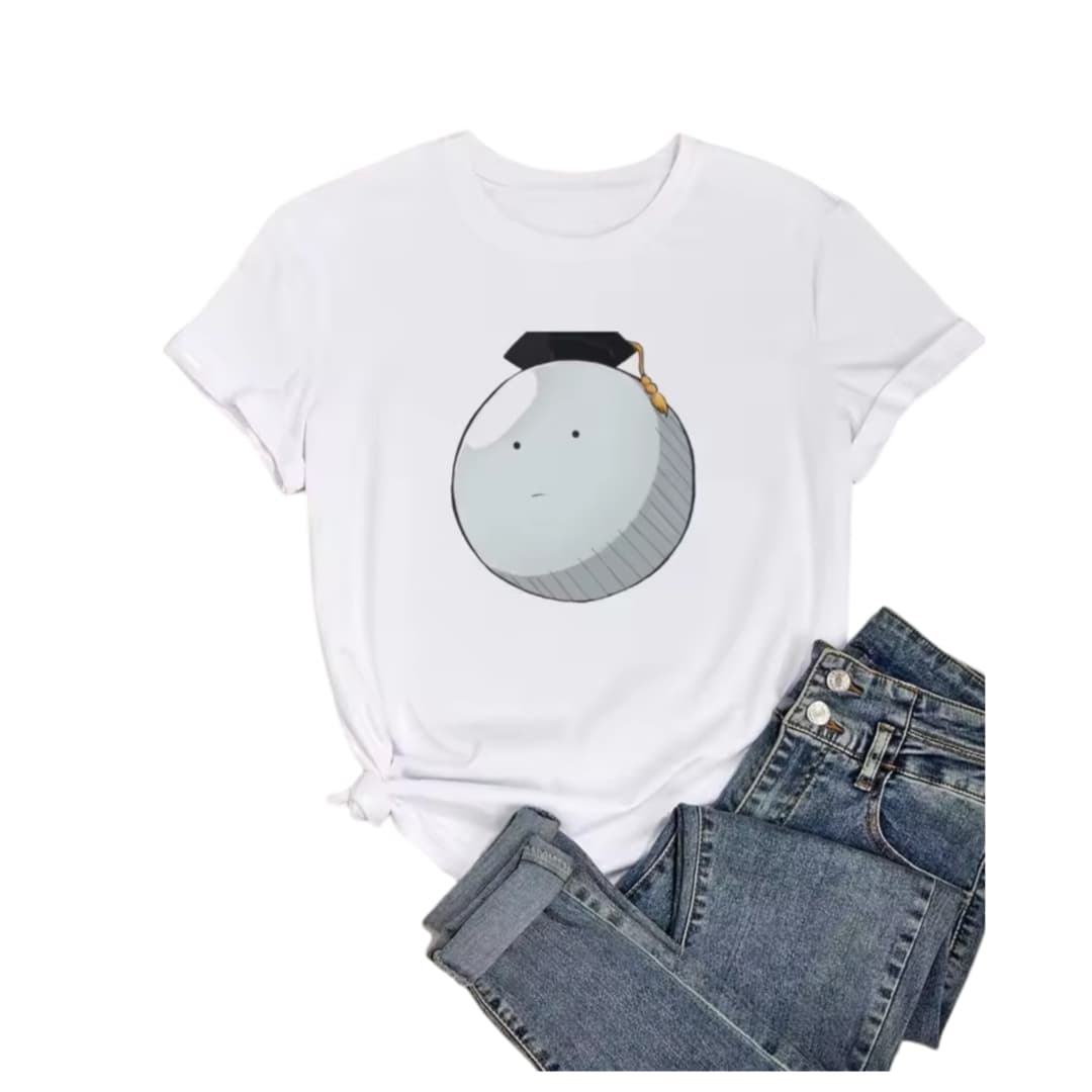 Assassination Classroom Koro-Sensei Anime Printed White T-Shirt