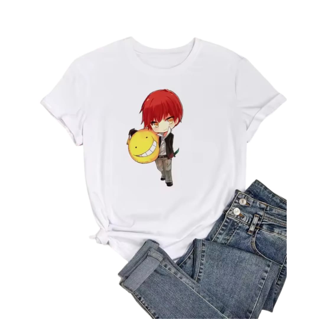 Anime Assassination Classroom Karma Akabane And Koro-Sensei White T-Shirt