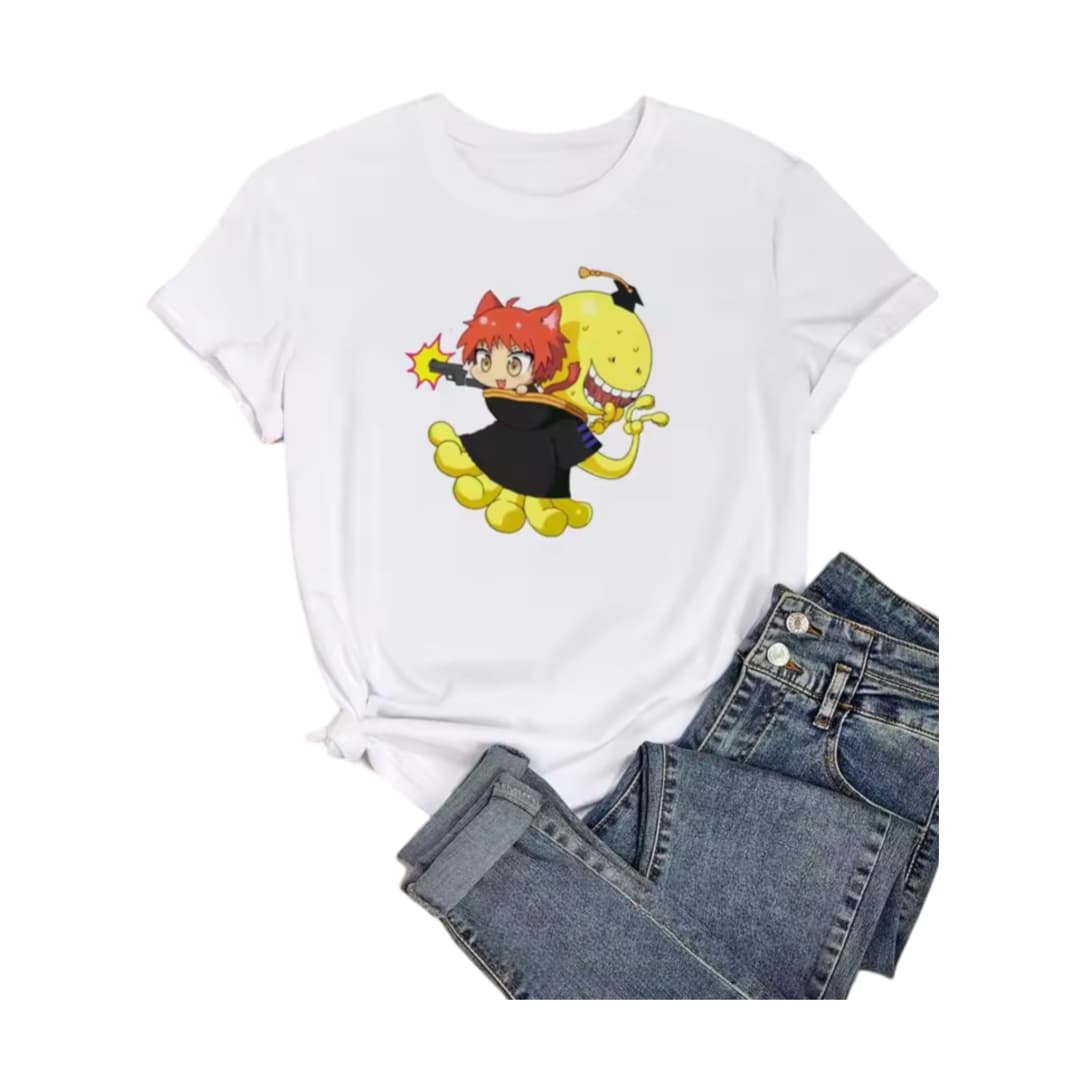 Anime Assassination Classroom Koro-Sensei And Karma Akabane White T-Shirt