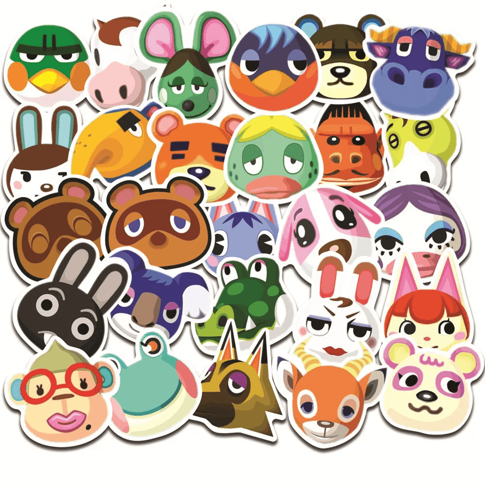 10Pcs Anime Animal Crossing Waterproof Stickers