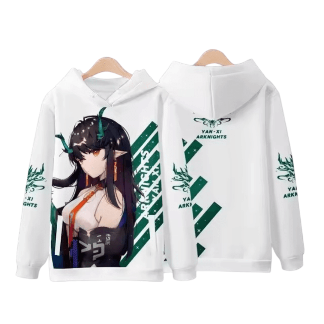 Anime Arknights Dusk Long Sleeve White Hoodie