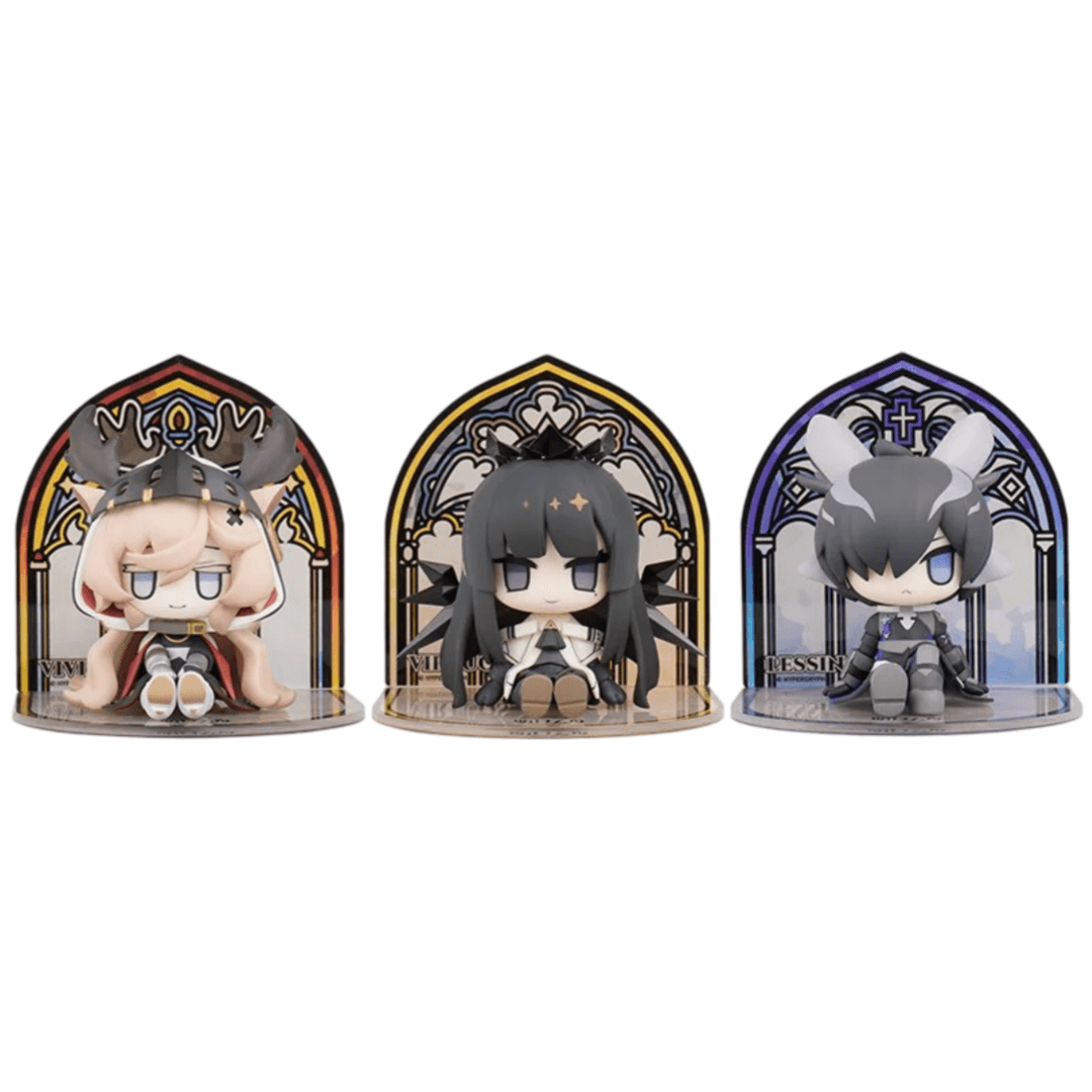 3Pcs Anime Arknights Viviana And Virtuosa With Lessing Action Figure Toy