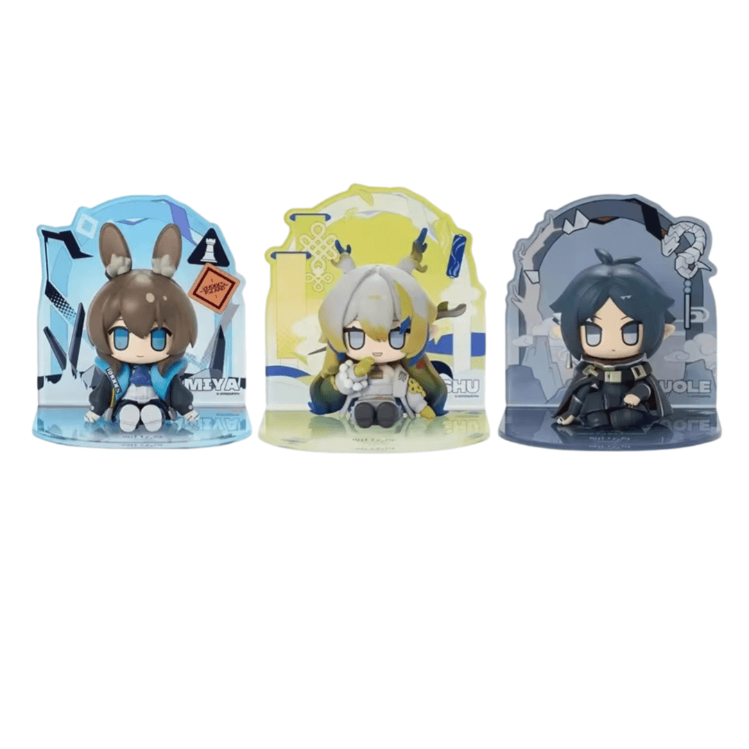 3Pcs Anime Arknights Amiya And Shu With Zuo Le Action Figure Toy