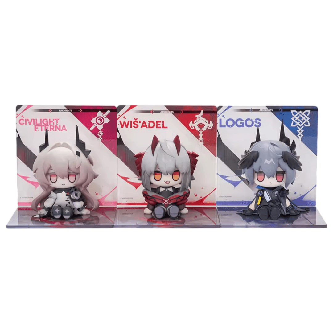 3Pcs Anime Arknights Logos And Civilight Eterna With Wiš'adel Mini Action Figure Toy